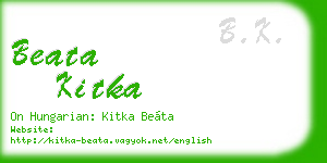 beata kitka business card